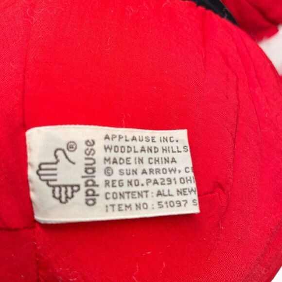 VINTAGE Applause Rare Santabell Jingle White Reindeer Moose  Santa Suit Plush Ta - Picture 8 of 10
